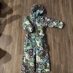 Vintage Jupa Girls Ski Snow Suit Artsy Graphic Size 4 Multicolor